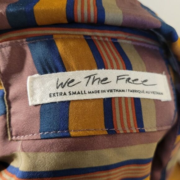 Free people We The Free All Smiles Striped Shirt Multocolor Size XS Oversized - Picture 13 of 13